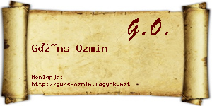 Güns Ozmin névjegykártya